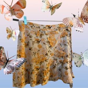 NWT American Eagle Outfitters AE Peachy Pink Floral Wrap Skirt